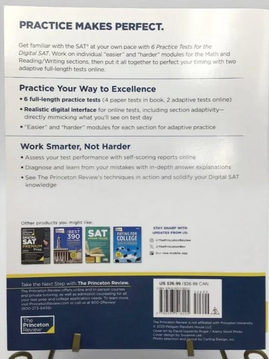 Princeton Review Digital SAT 2026 6 Practice Tests Exam Prep Book New - Picture 2 of 5